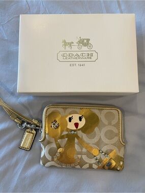 Coach x Poppy limited edition Goldy Signature Wristlet